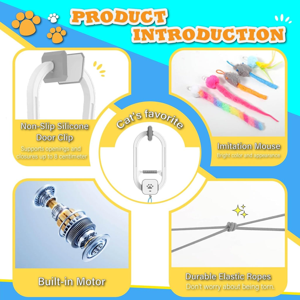 HAPPYCODE Juguete interactivo para gatos, juguete eléctrico recarga...