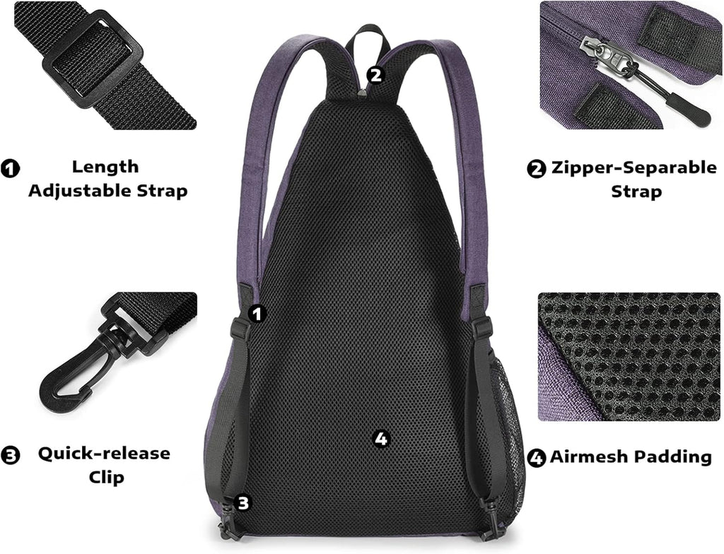 A11N SPORTS Bolsa de Pickleball, Bandolera Reversible con Correa Cr...