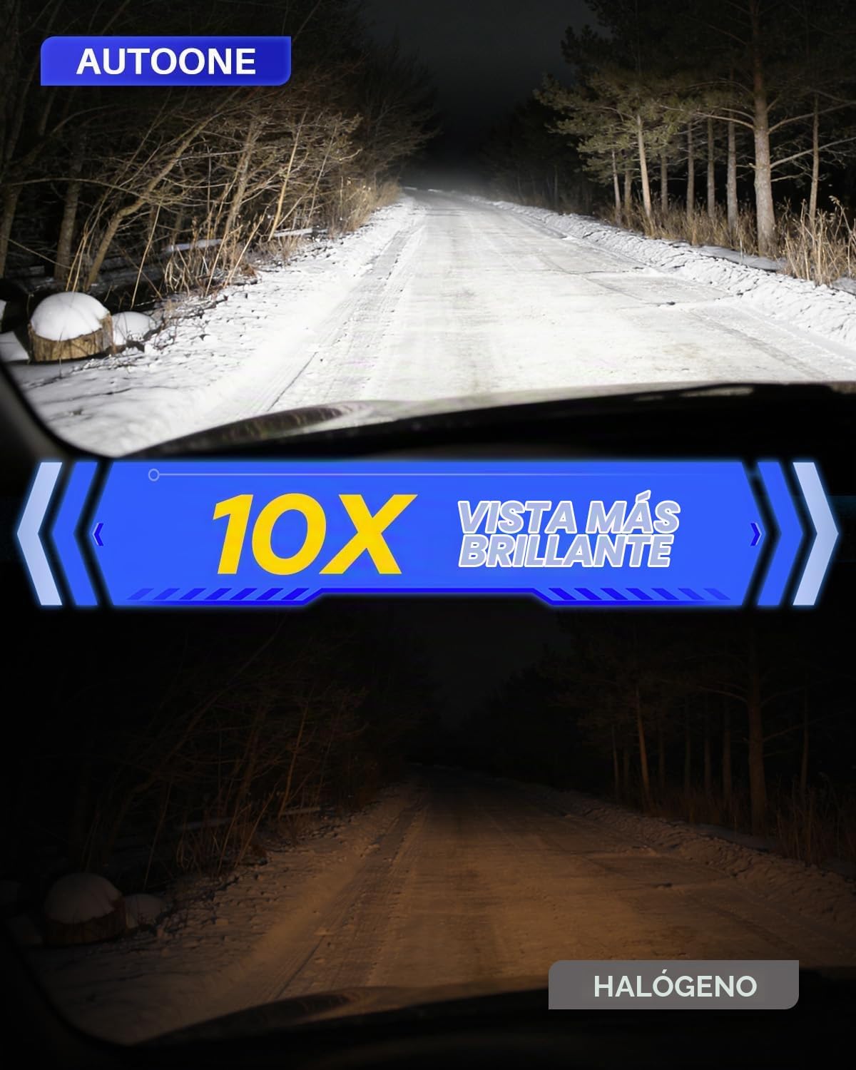 AUTOONE 9005 HB3 Bombillas LED, mismo tamaño OEM, 80000 lm, 1000% m...