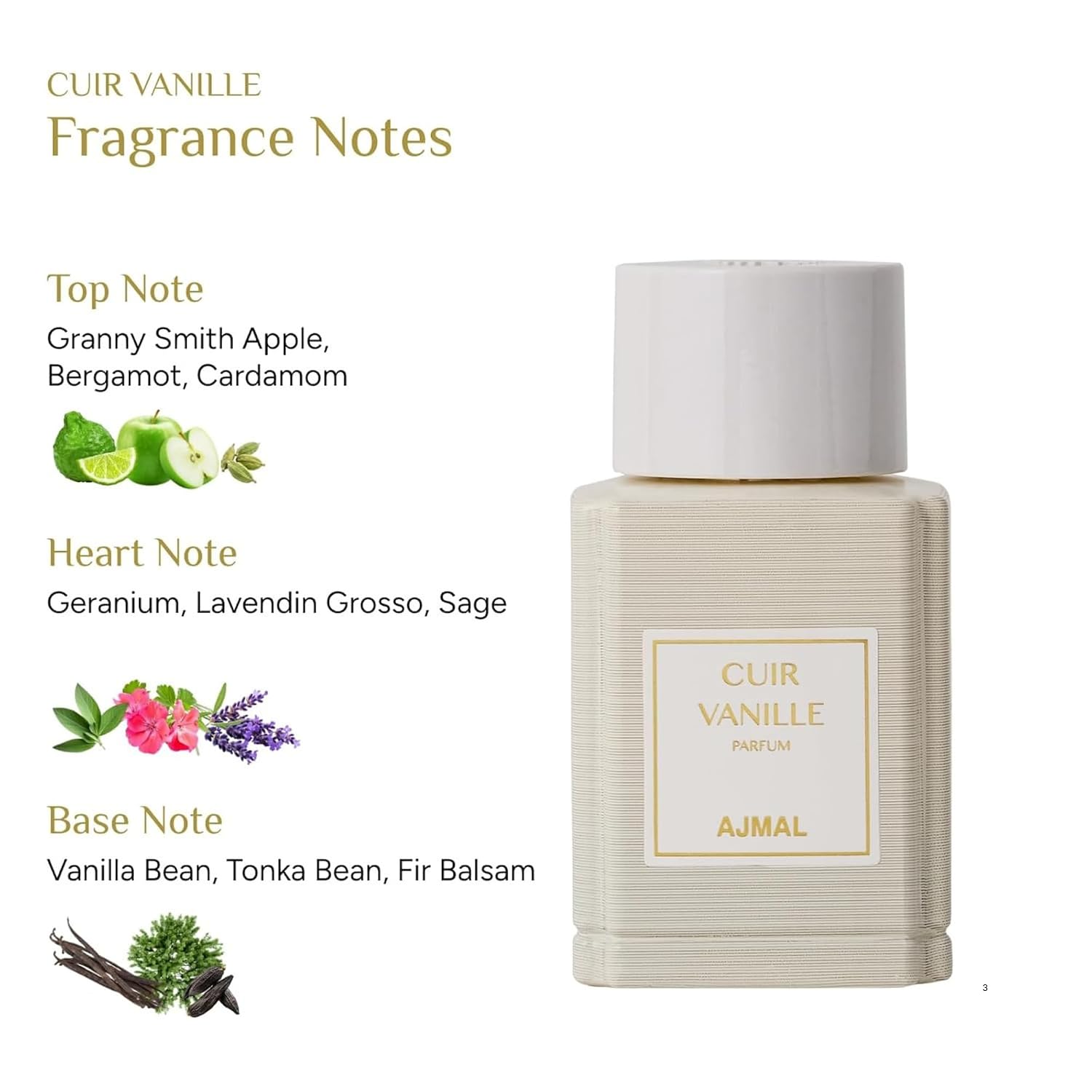 Ajmal Oud Marquis Cuir Vanille Eau de Parfum para Hombre, 3.4 fl oz...