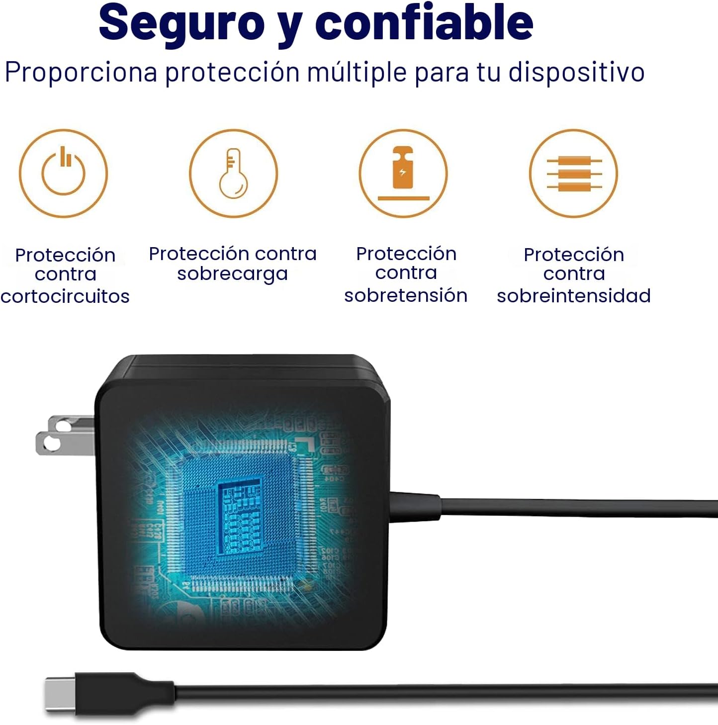 Adaptador de corriente USB C de 65 W, cargador rápido de pared Fiat...