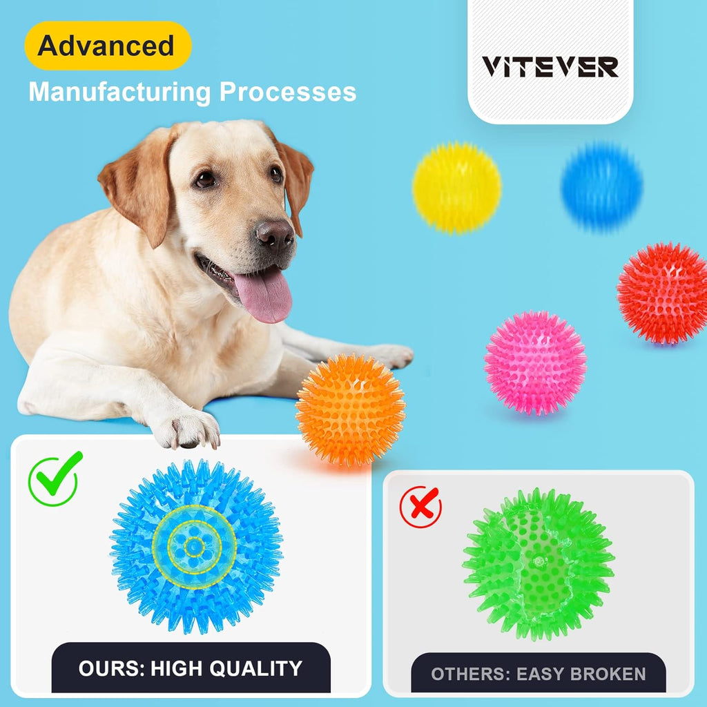 VITEVER Pelotas chirriantes de juguete para perros de 3.5 pulgadas...