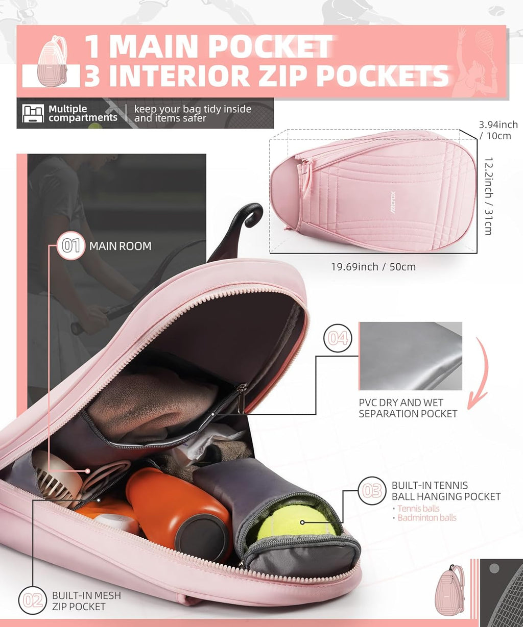 ARCFOX Mochila para raqueta de tenis 2 en 1 de gran capacidad para...