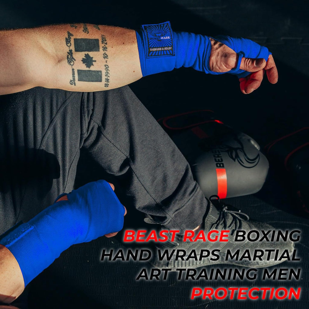 BEAST RAGE Vendas para manos de boxeo para MMA Kickboxing, muñequer...