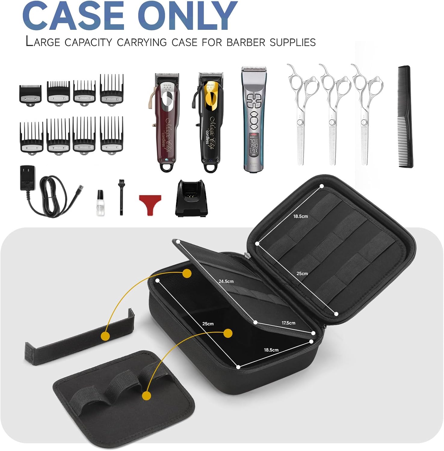MOSLA Estuche duro para accesorios de peluquero para cortar el cabe...