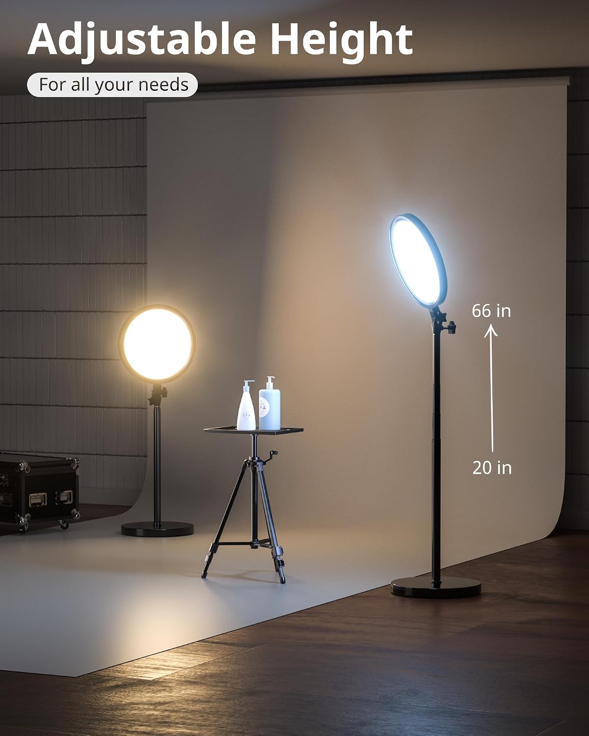 UBeesize - Anillo de luz profesional con soporte, soporte para telé...