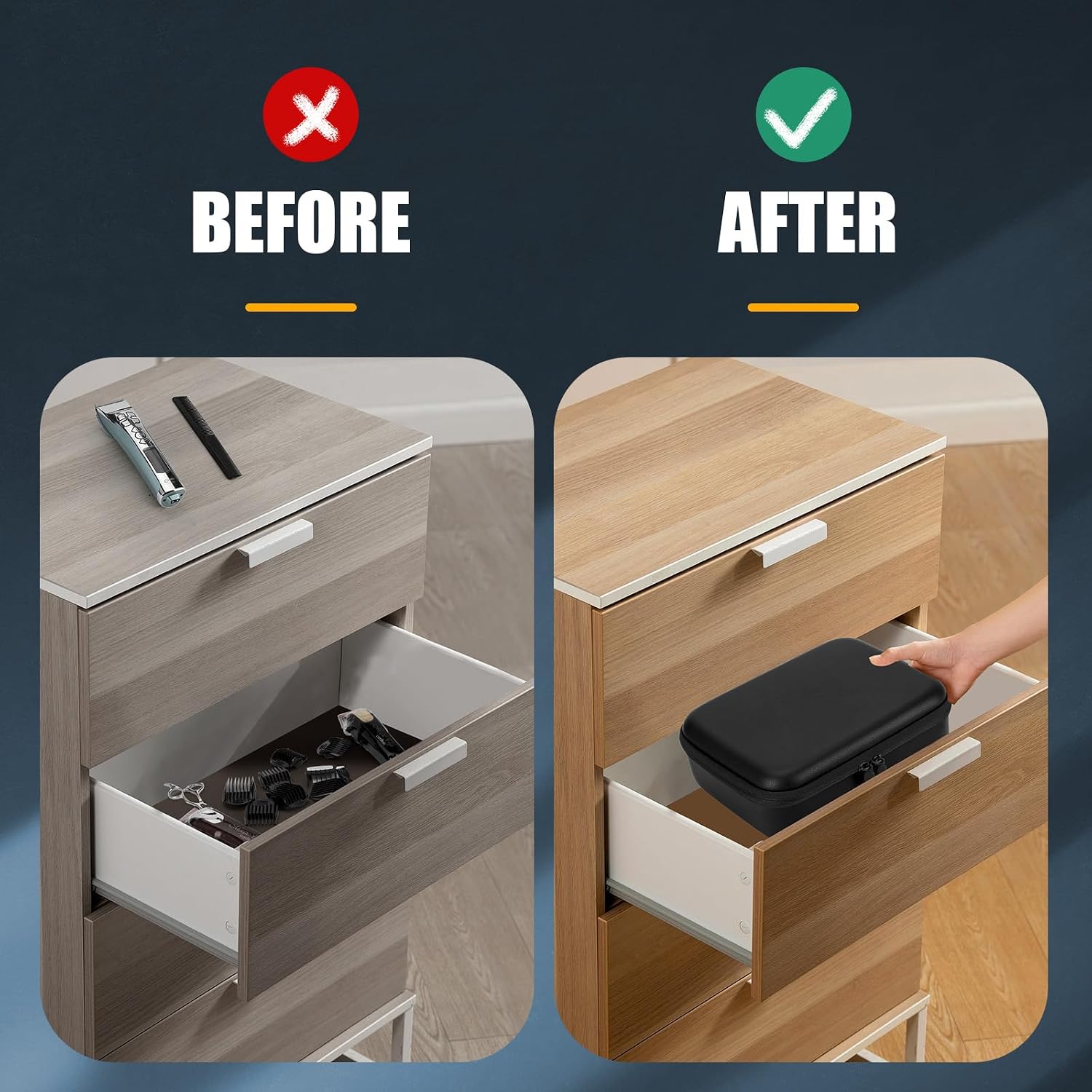 MOSLA Estuche duro para accesorios de peluquero para cortar el cabe...