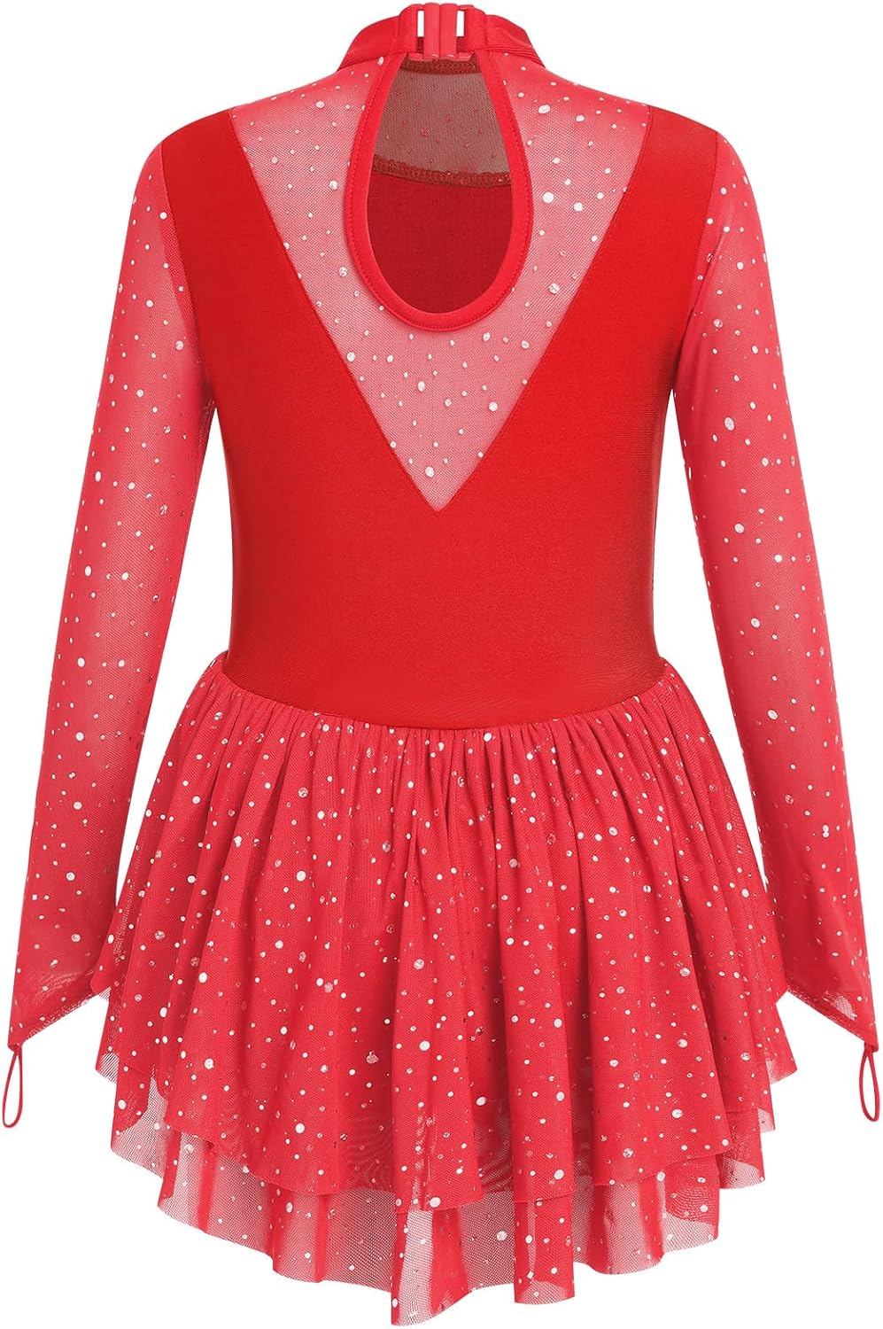 Vestido de patinaje artístico para niña, con lentejuelas brillantes...