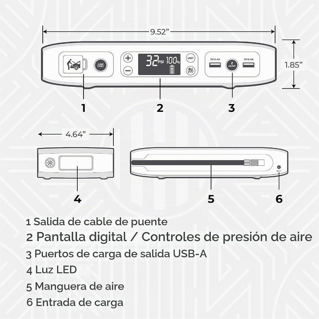 HALO Bolt Air 58830 Cargador de batería portátil para automóvil | C...