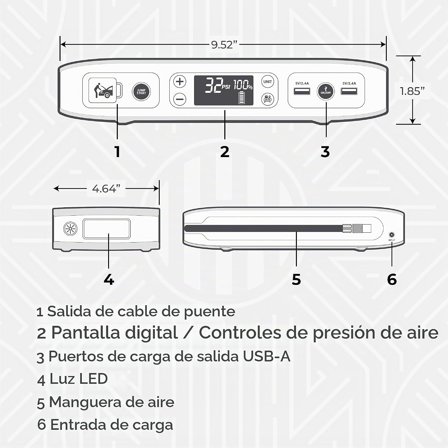 HALO Bolt Air 58830 Cargador de batería portátil para automóvil | C...