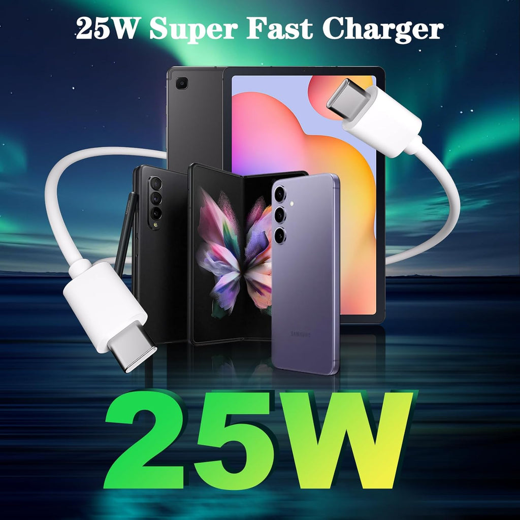 Cargador USB C súper rápido para Samsung, cargador Samsung de 25 W,...