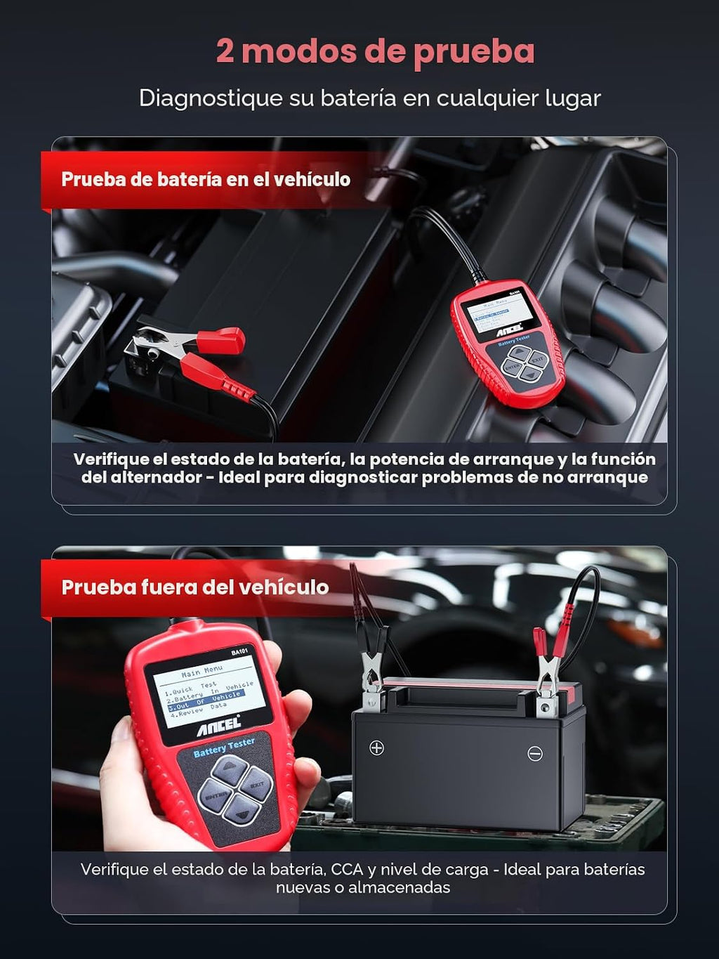 Ancel BA101 potenciómetro para carga de batería automotriz profesio...