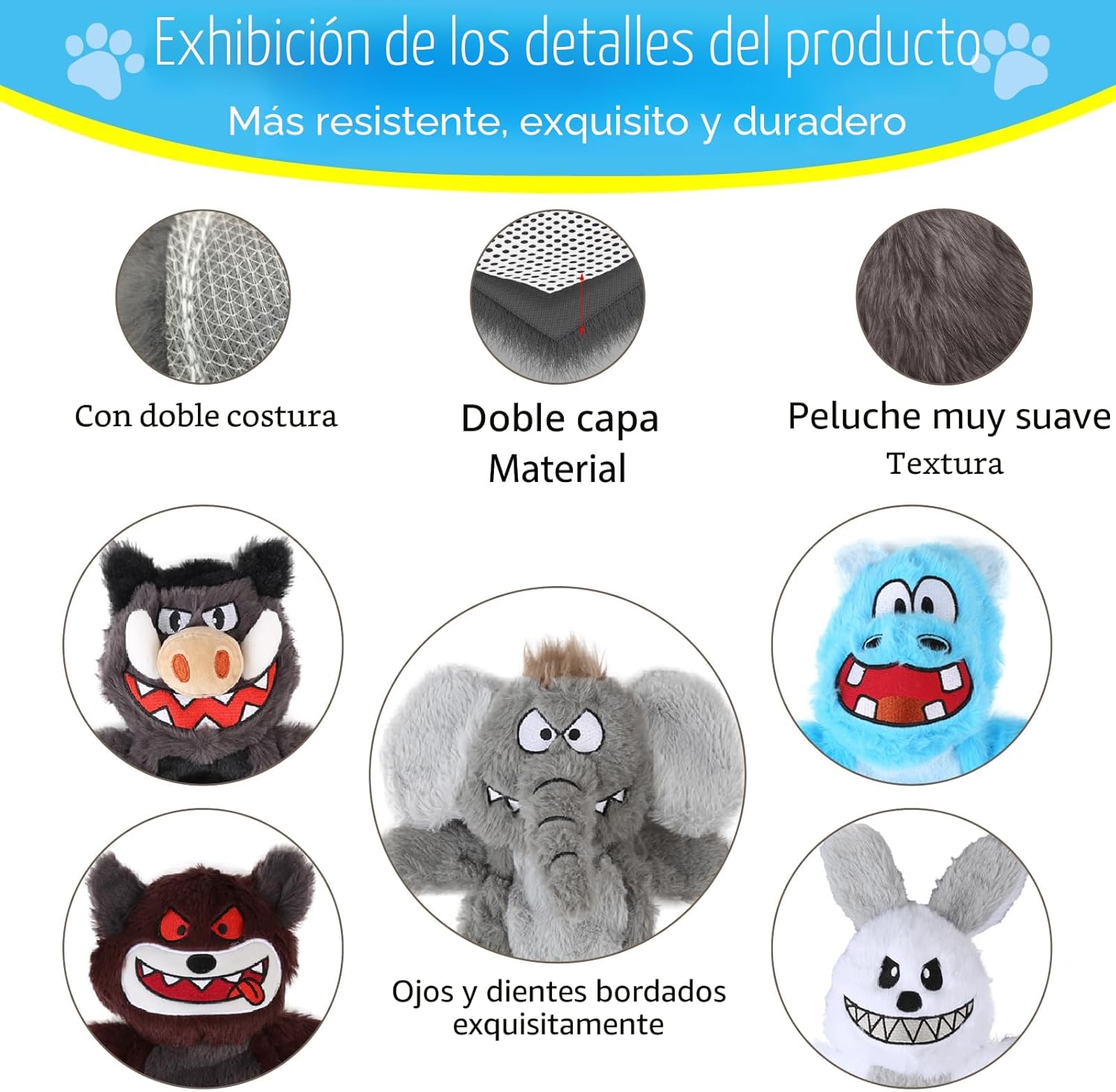 Bzonsmart Paquete de 5 Juguetes Chirriantes para Perros. Juguetes d...