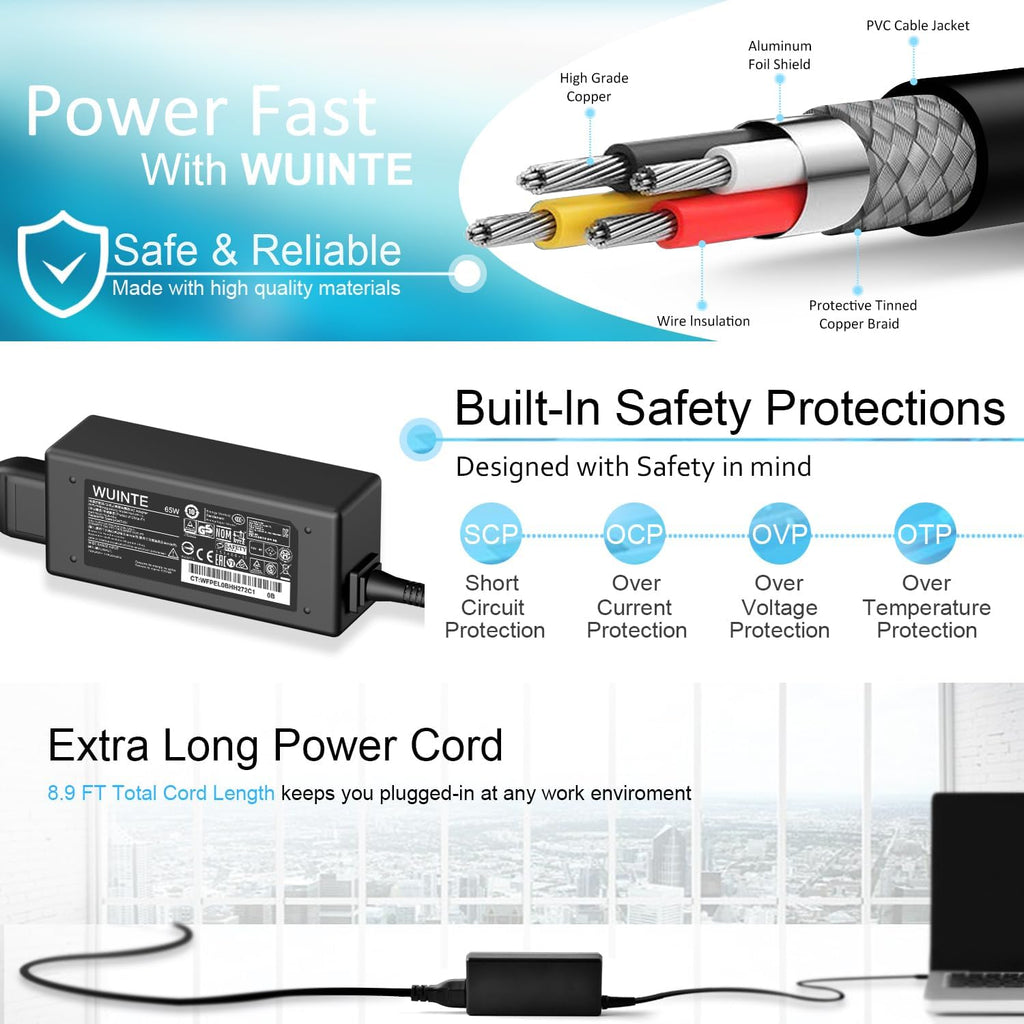 Cargador USB C Compatible con Cargador de Laptop Lenovo Chromebook...