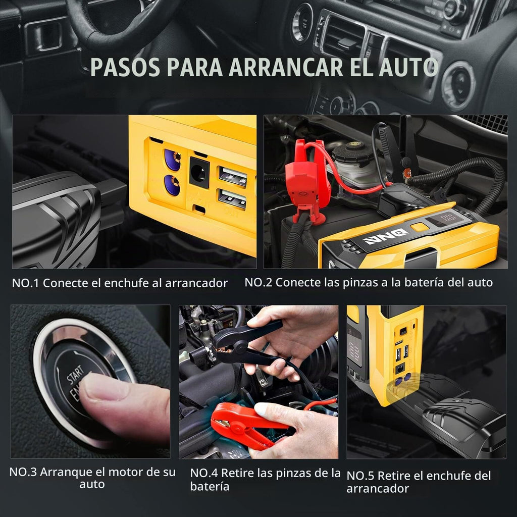 DNA Motoring Batería de coche portátil multifunción de 12 V 2000 A...