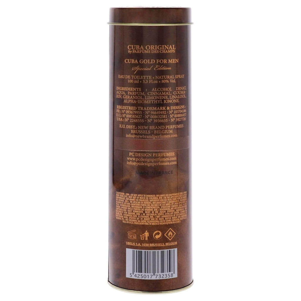 Cuba Gold Sprecial Edition Eau De Toilette Spray para hombre, 3.4 o...