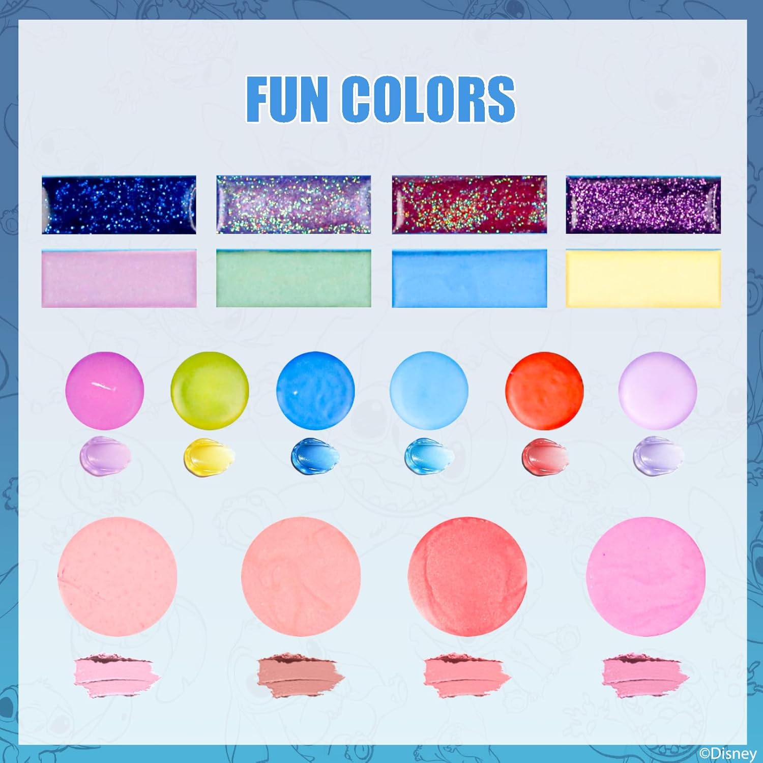 Stitch - Juego de cosméticos compacto todo en uno para niños, inclu...