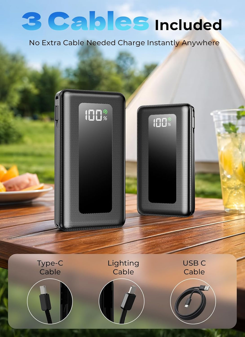 Cargador portátil de 50000 mAh, esencial de viaje de gran capacidad...