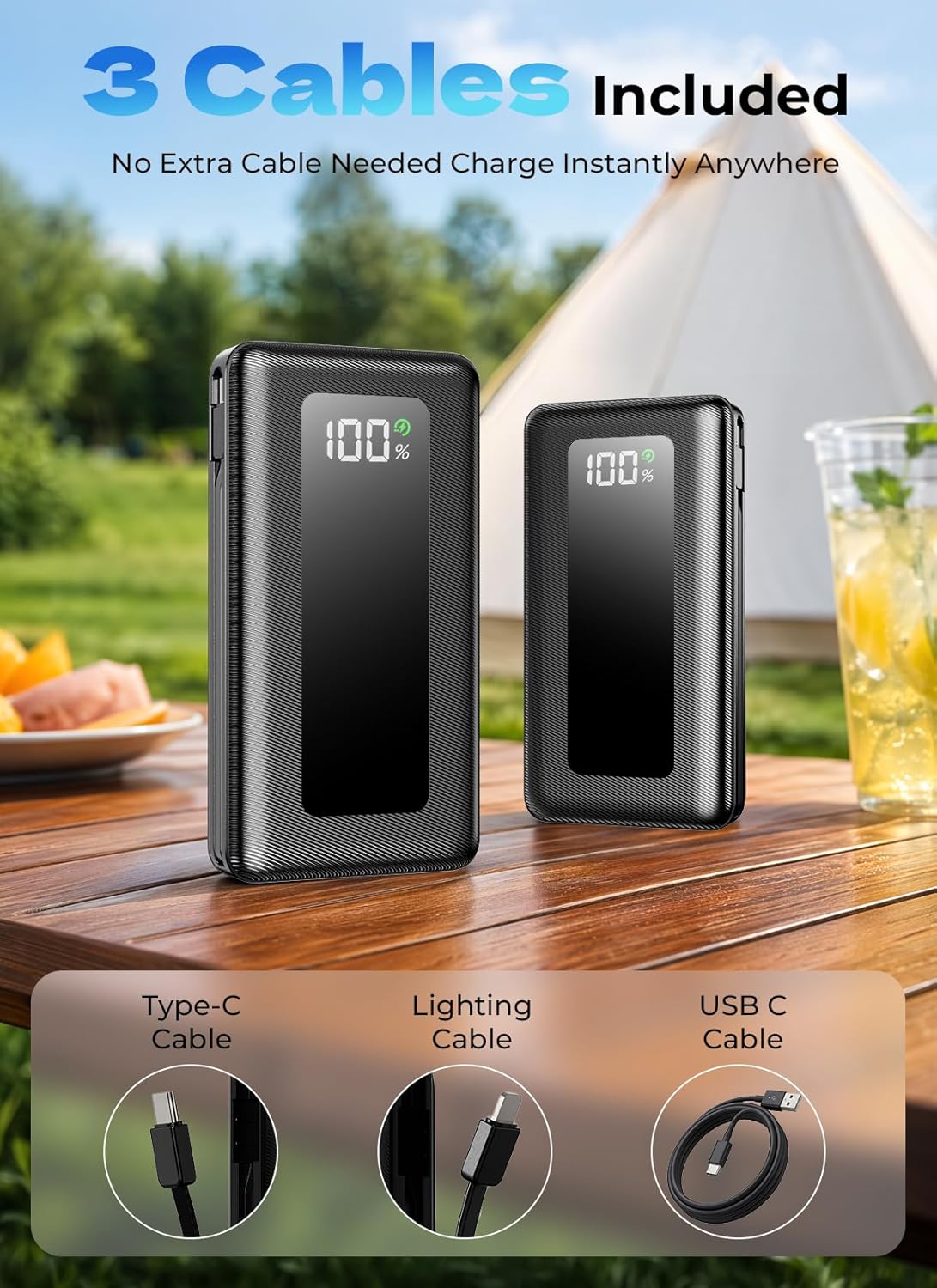 Cargador portátil de 50000 mAh, esencial de viaje de gran capacidad...