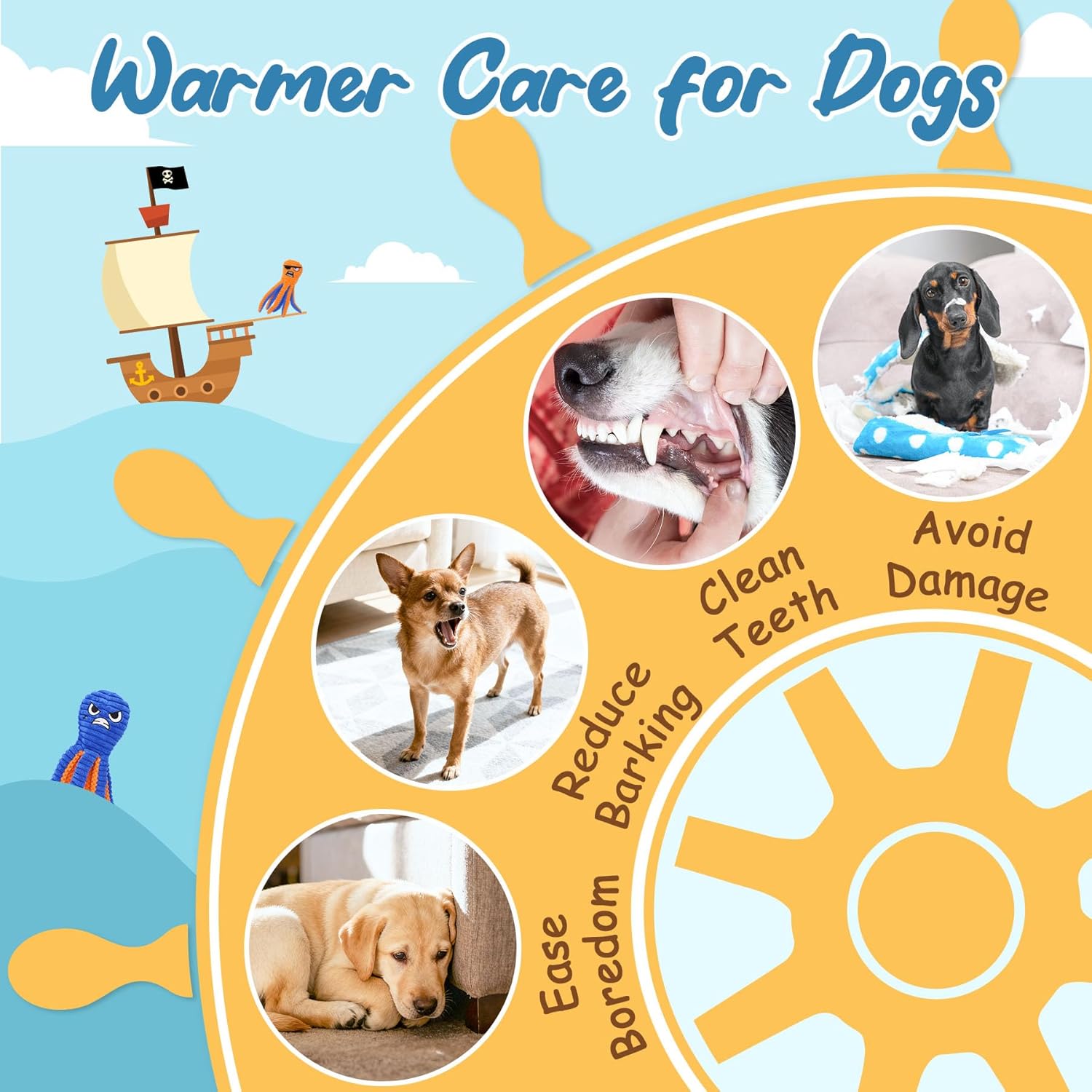 Zeaxuie Juguetes interactivos para perros masticadores, paquete de...