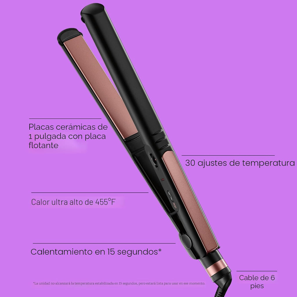 INFINITI PRO CONAIR Plancha de pelo de cerámica en oro rosa, planch...
