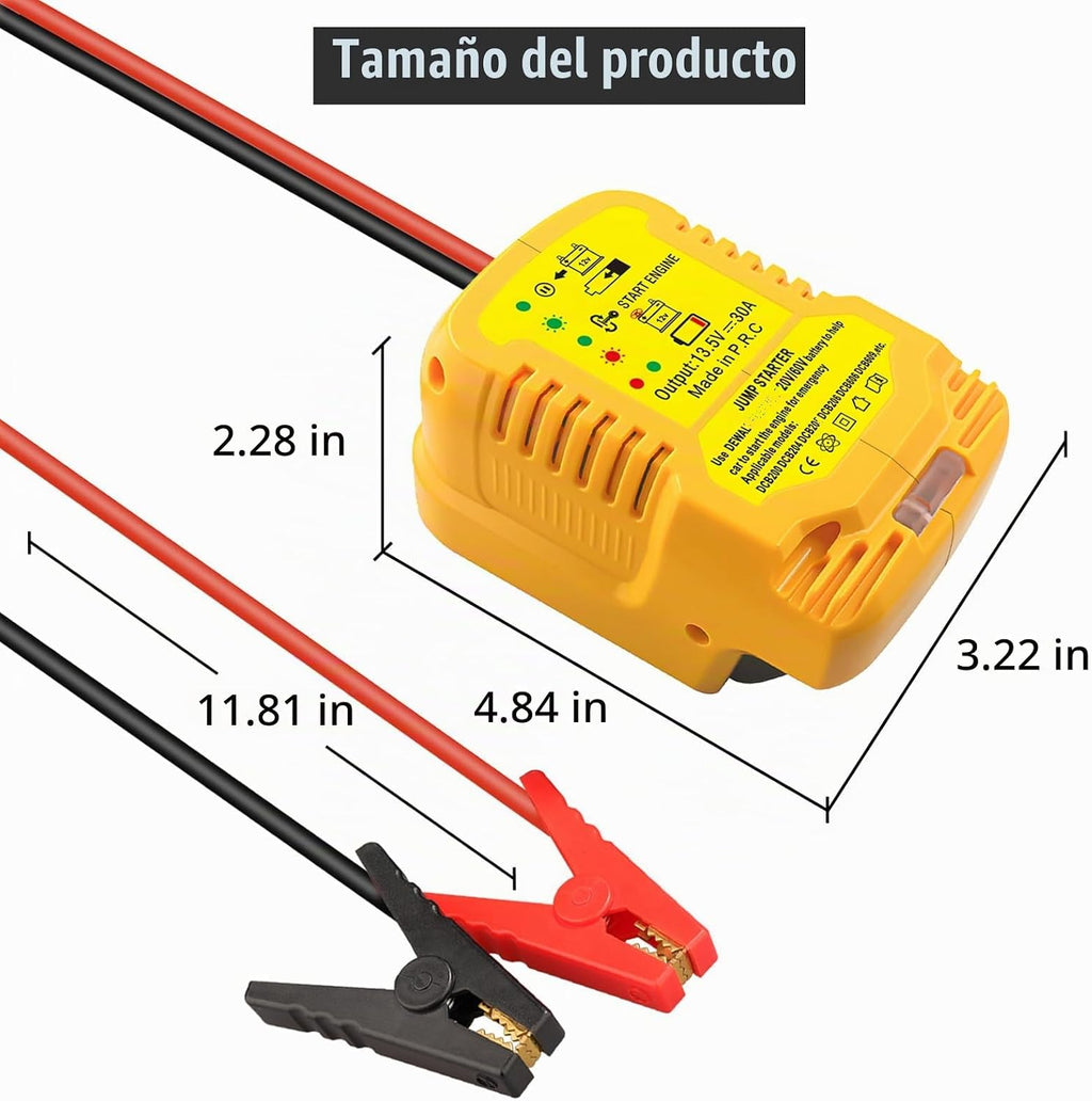 JJXNDO Adaptador de Arrancador Auxiliar para Batería Li-ion de 20V\...