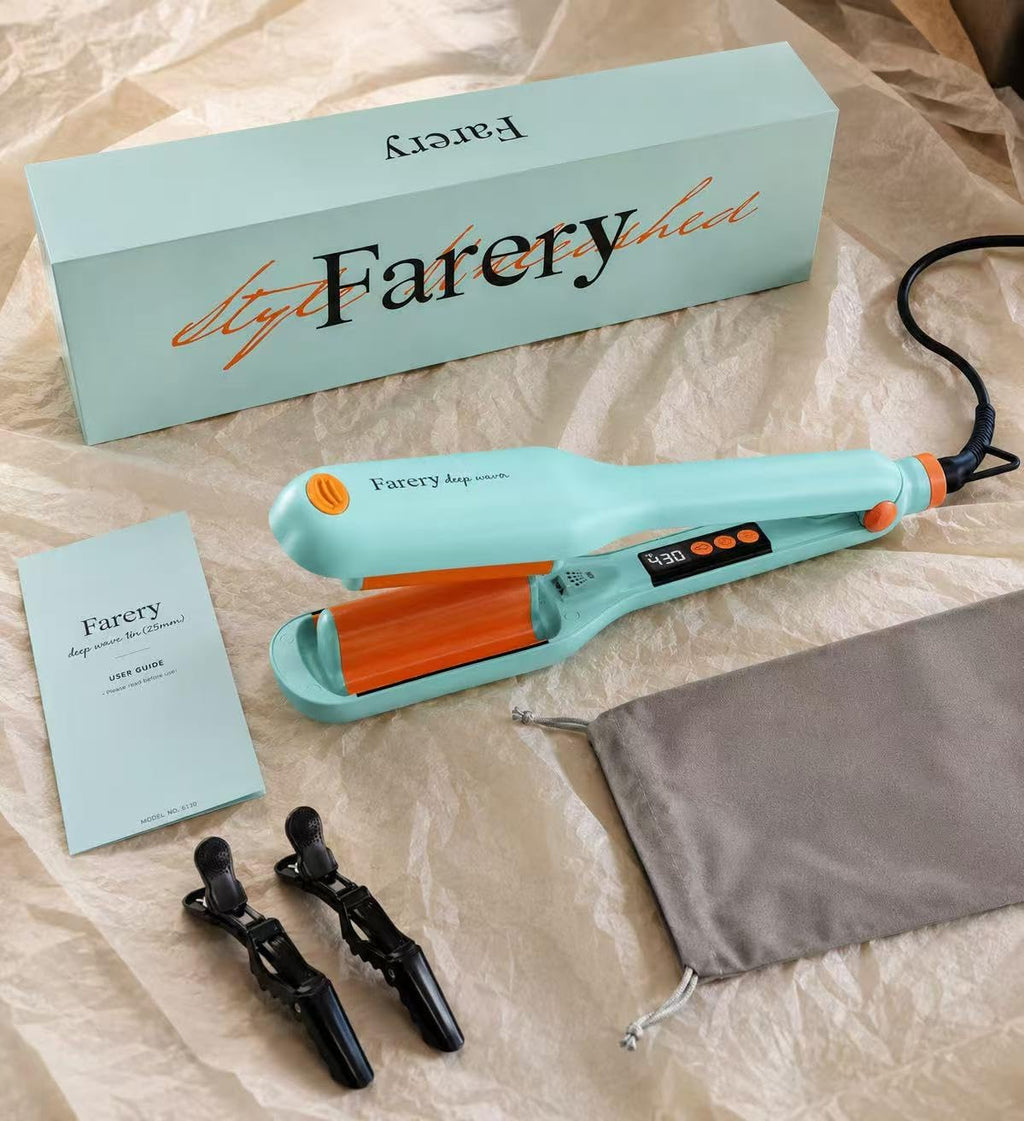 Farery Waver de cabello profundo de 1 pulgada - Rizador de playa an...