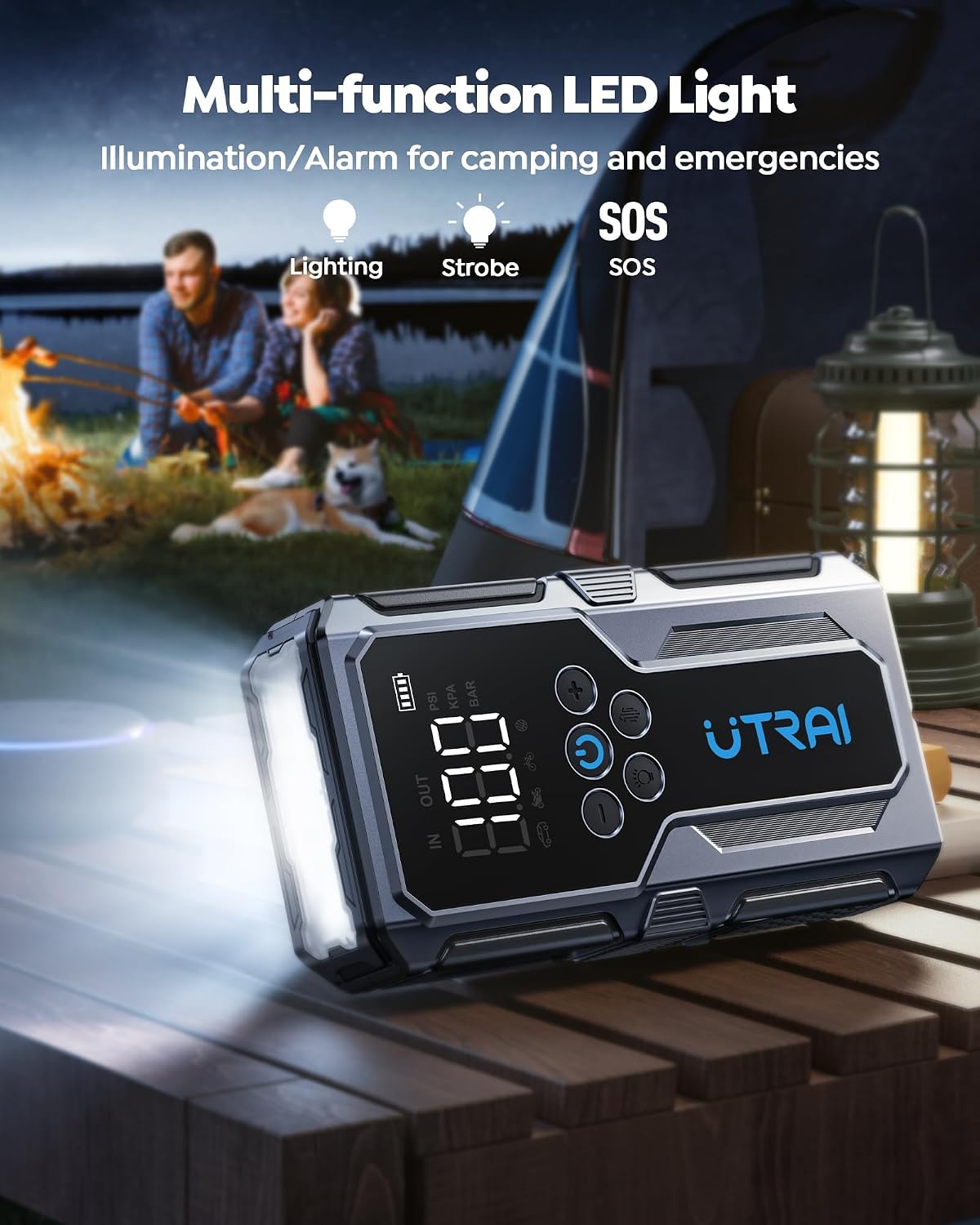 UTRAI - Arrancador de coche con compresor de aire, 4000A 150PSI, ar...
