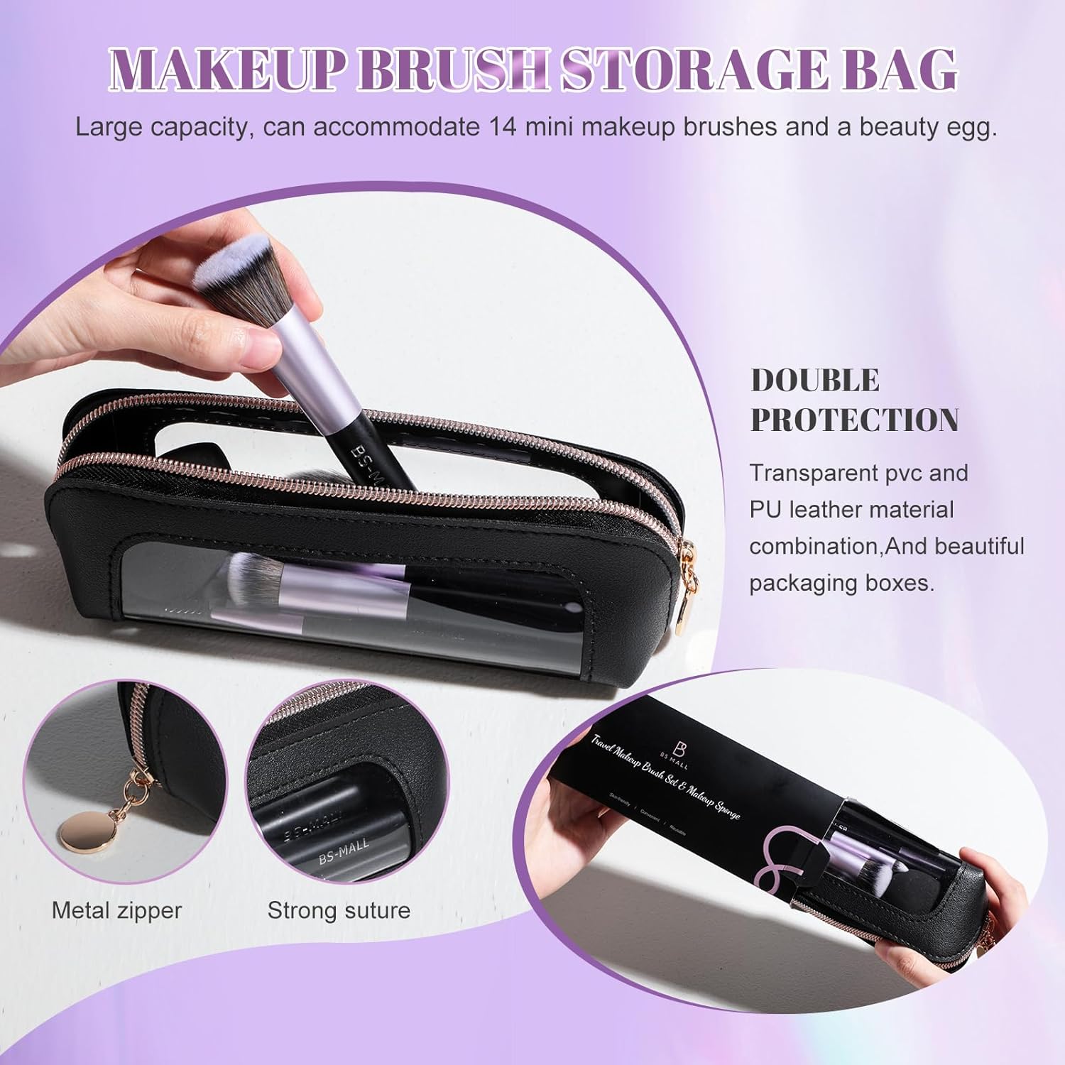 BS-MALL - Juego de 14 brochas de maquillaje con 1 esponja de maquil...
