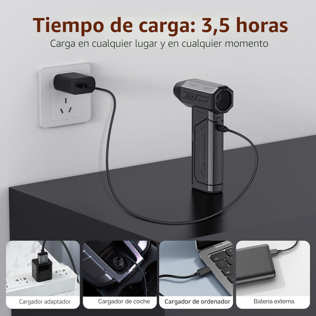 Limpiador de Aire Comprimido, Plumero de Aire Inalámbrico de 130000...