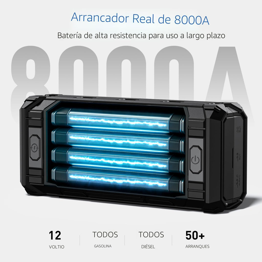 AVAPOW Arrancador de batería de 8000 A portátil con pantalla HD de...