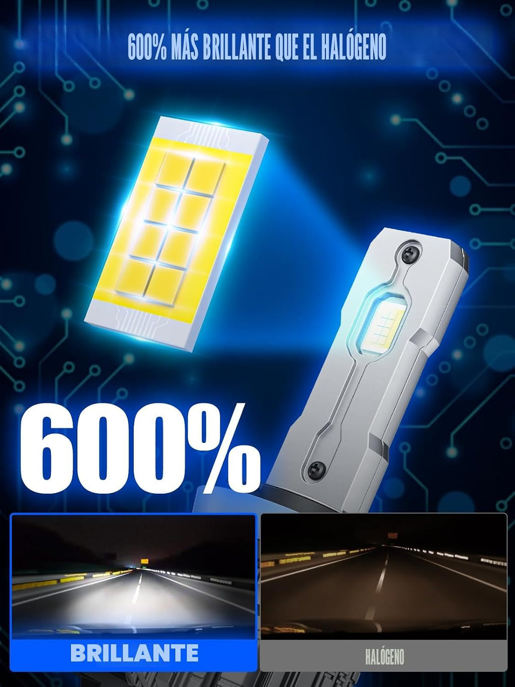 FTEVAR H11+9005 bombillas LED combo, 6000K blanco frío sin ventilad...