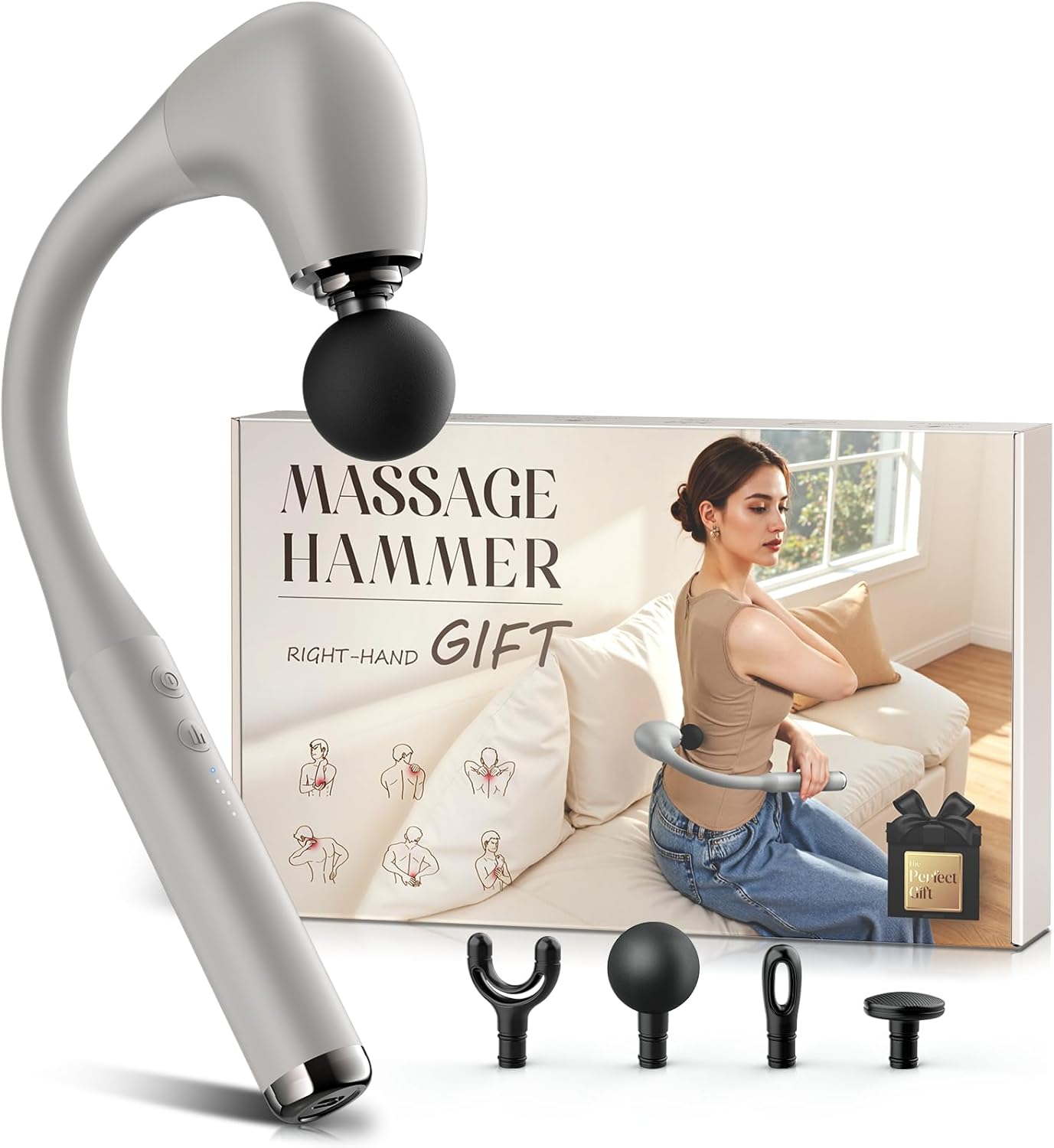 FVZ Massage Gun with Upgraded Extension Handle, 10MM Massage Gun De...