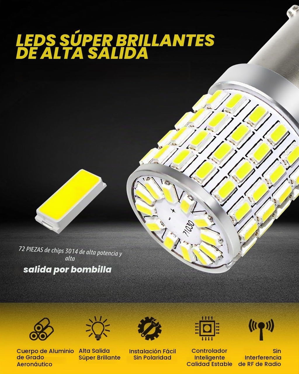 PHINLION 1157 Bombillas LED de luz blanca, 2000 lúmenes súper brill...