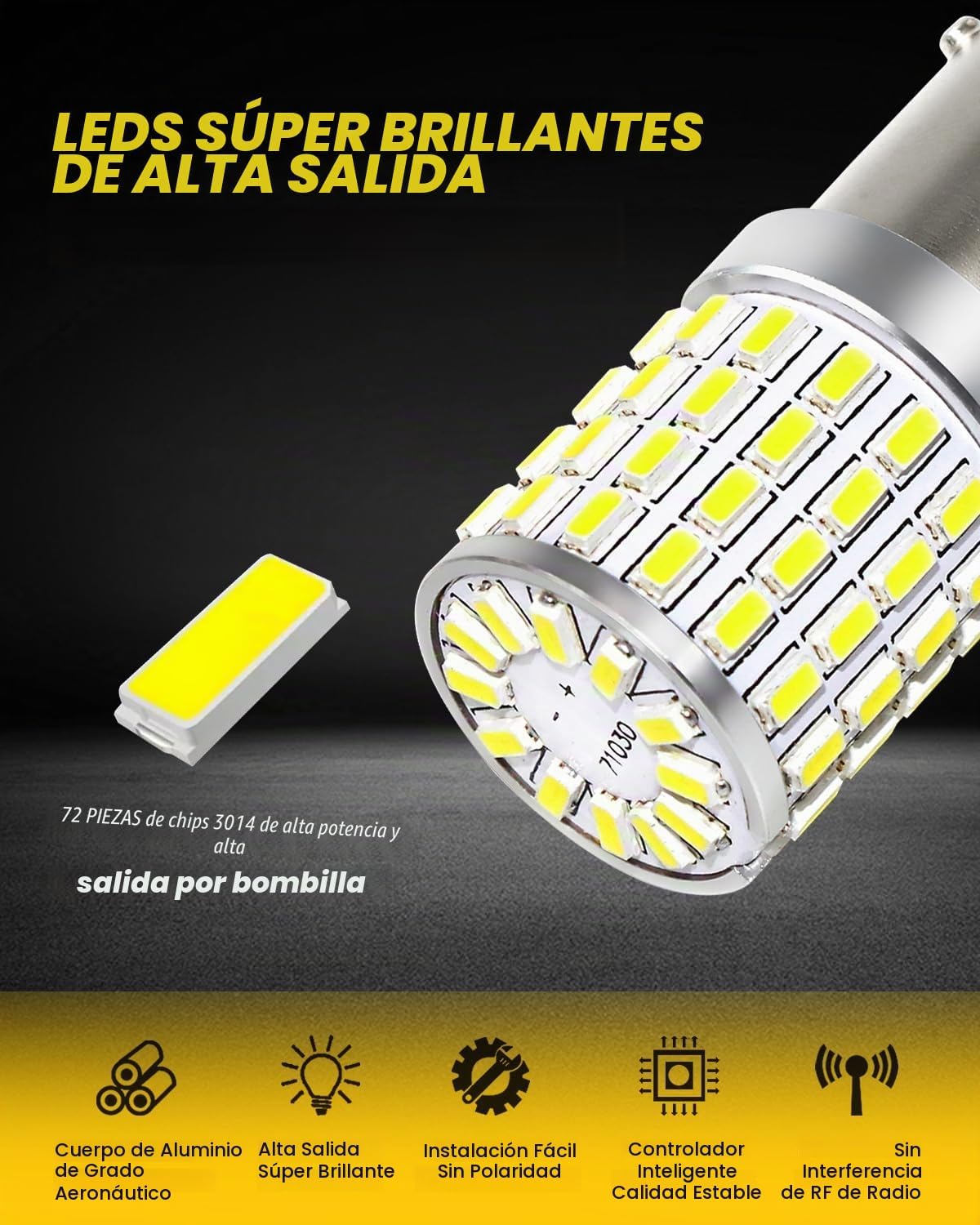 PHINLION 1157 Bombillas LED de luz blanca, 2000 lúmenes súper brill...
