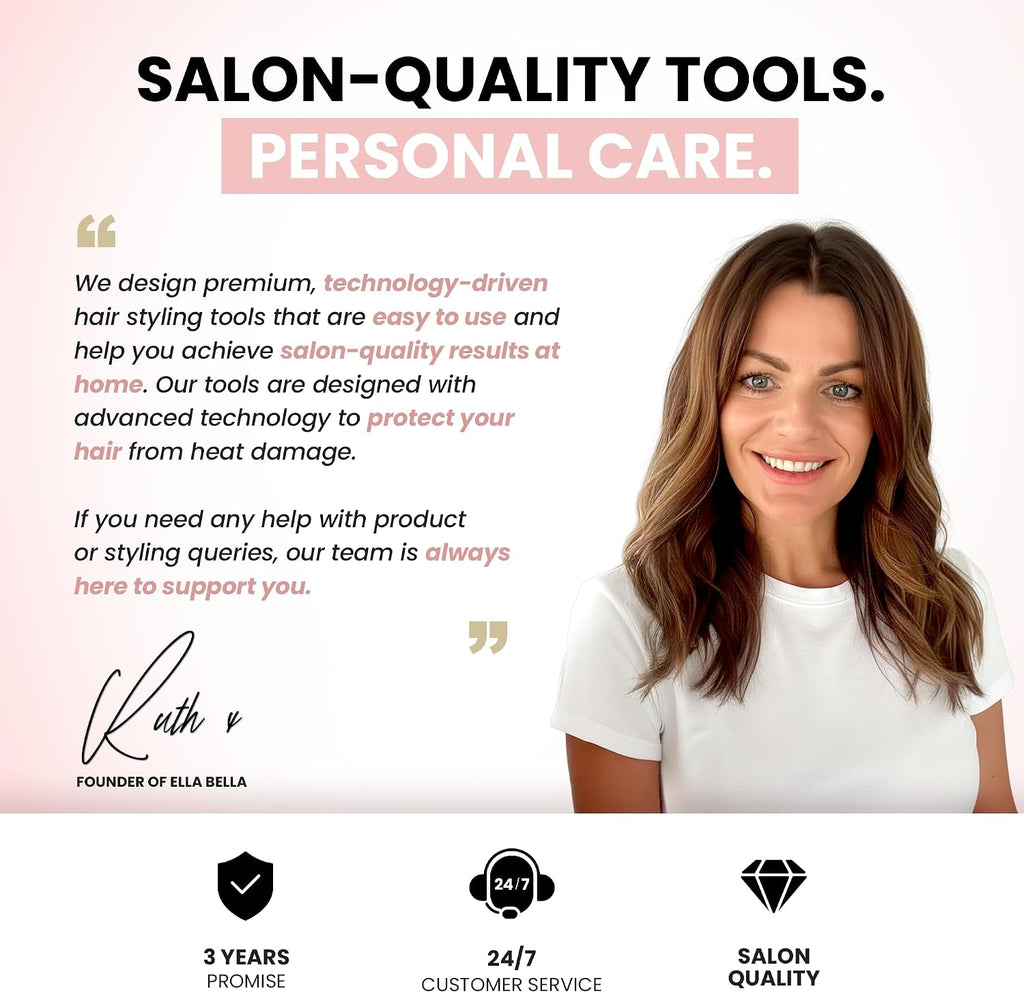 ELLA BELLA® Plancha de titanio para el cabello (con infrarrojos) \u...
