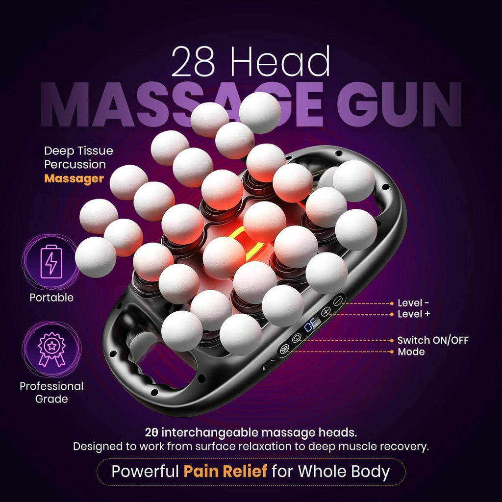 NOURISH NEST Juego de 28 pistolas de masaje de cabeza con 3 modos y...