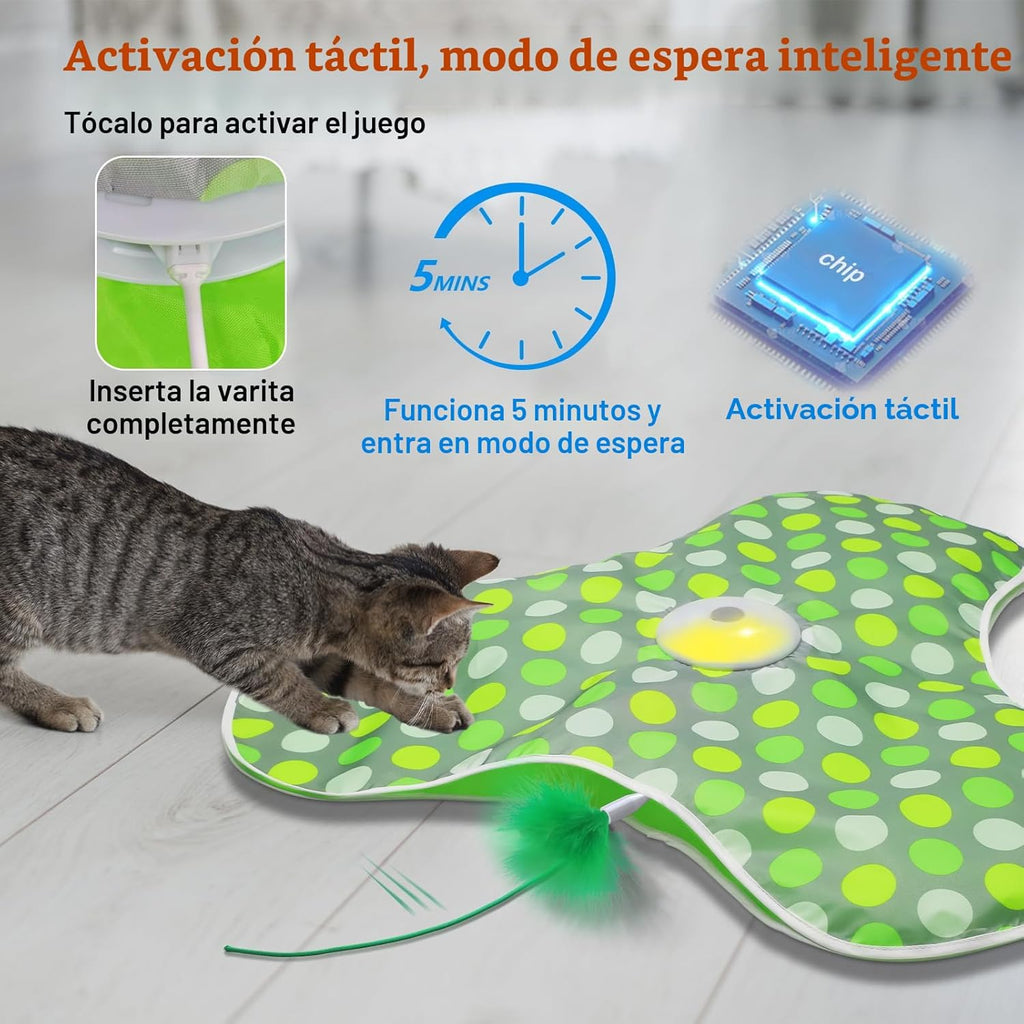 umosis Juguetes interactivos para gatos recargables, moviendo pluma...