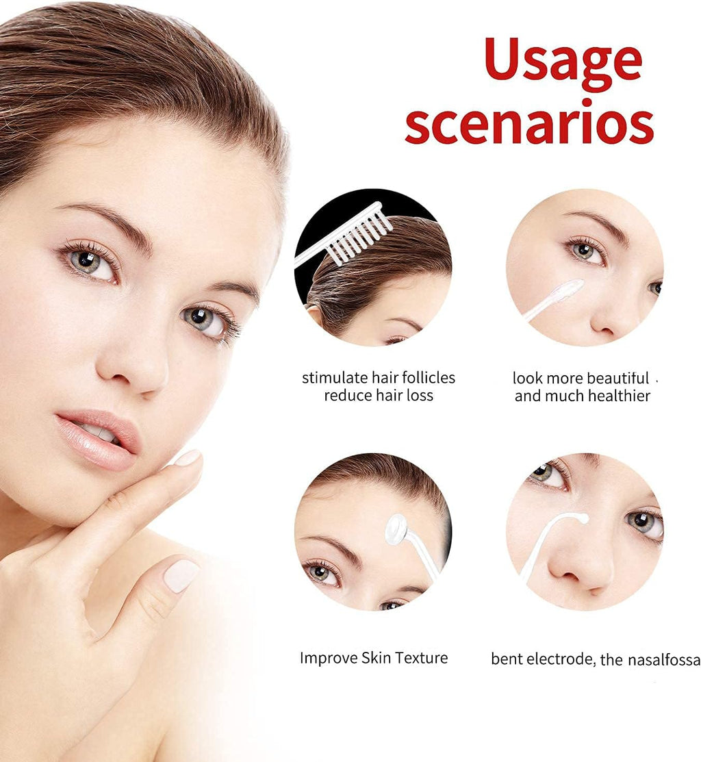 Varita facial de alta frecuencia\/máquina con 5 piezas de argón her...