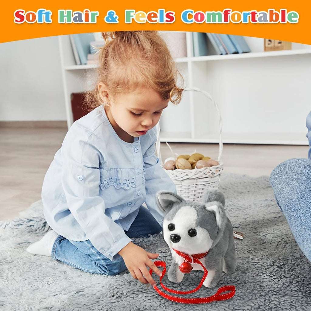 KSABVAIA Juguete de Peluche Husky Cachorro Perro Electrónico Intera...