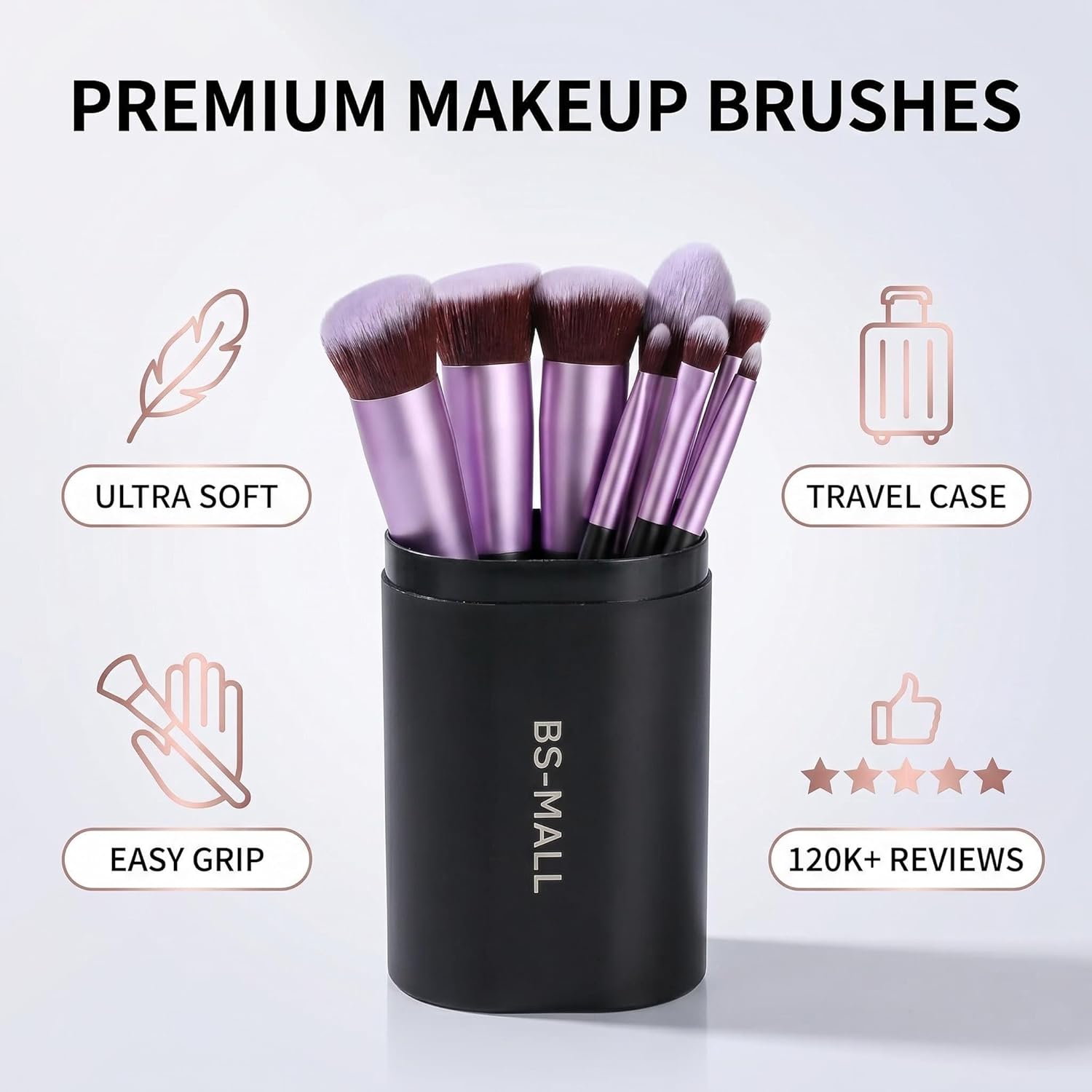 BS-MALL Pinceles de Maquillaje Sintéticos Premium Base en Polvo Cor...