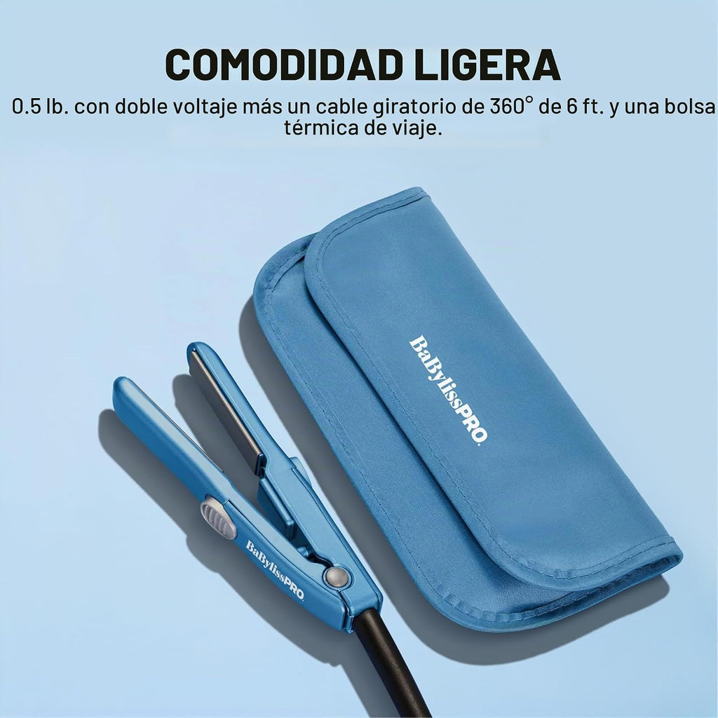 BaBylissPRO Nano Titanium Mini plancha alisadora de pelo, plancha a...