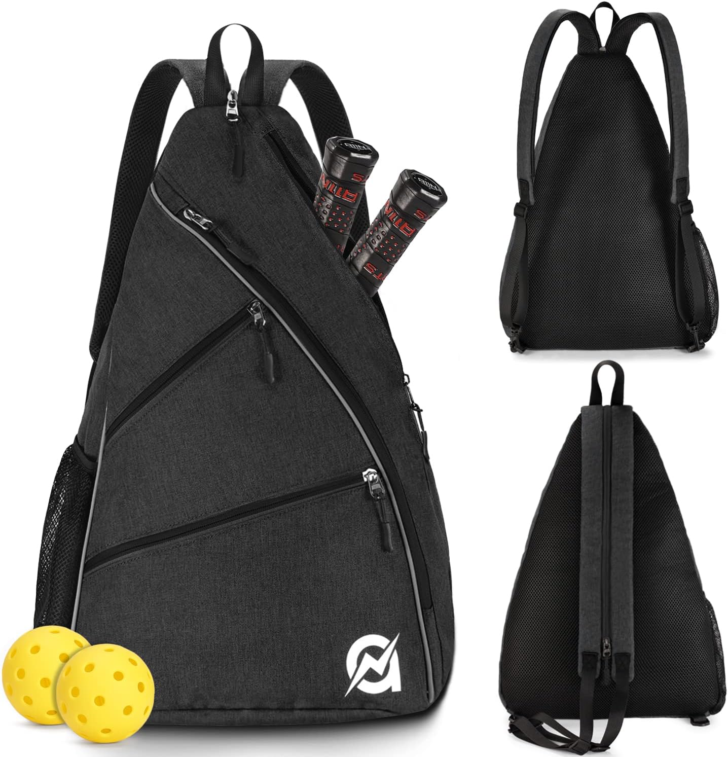 A11N SPORTS Bolsa de Pickleball, Bandolera Reversible con Correa Cr...