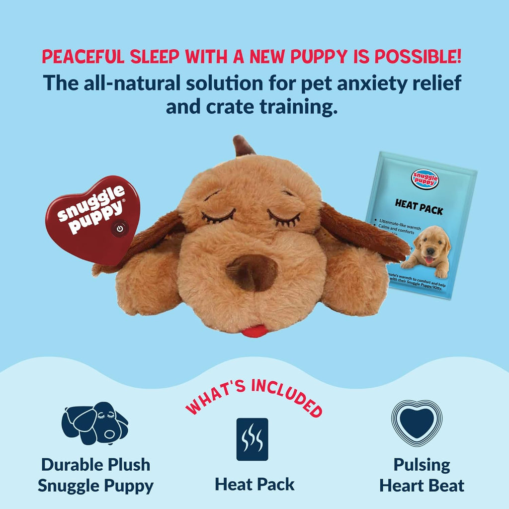 Snuggle Puppy Juguete original para cachorros con pulso y paquete d...