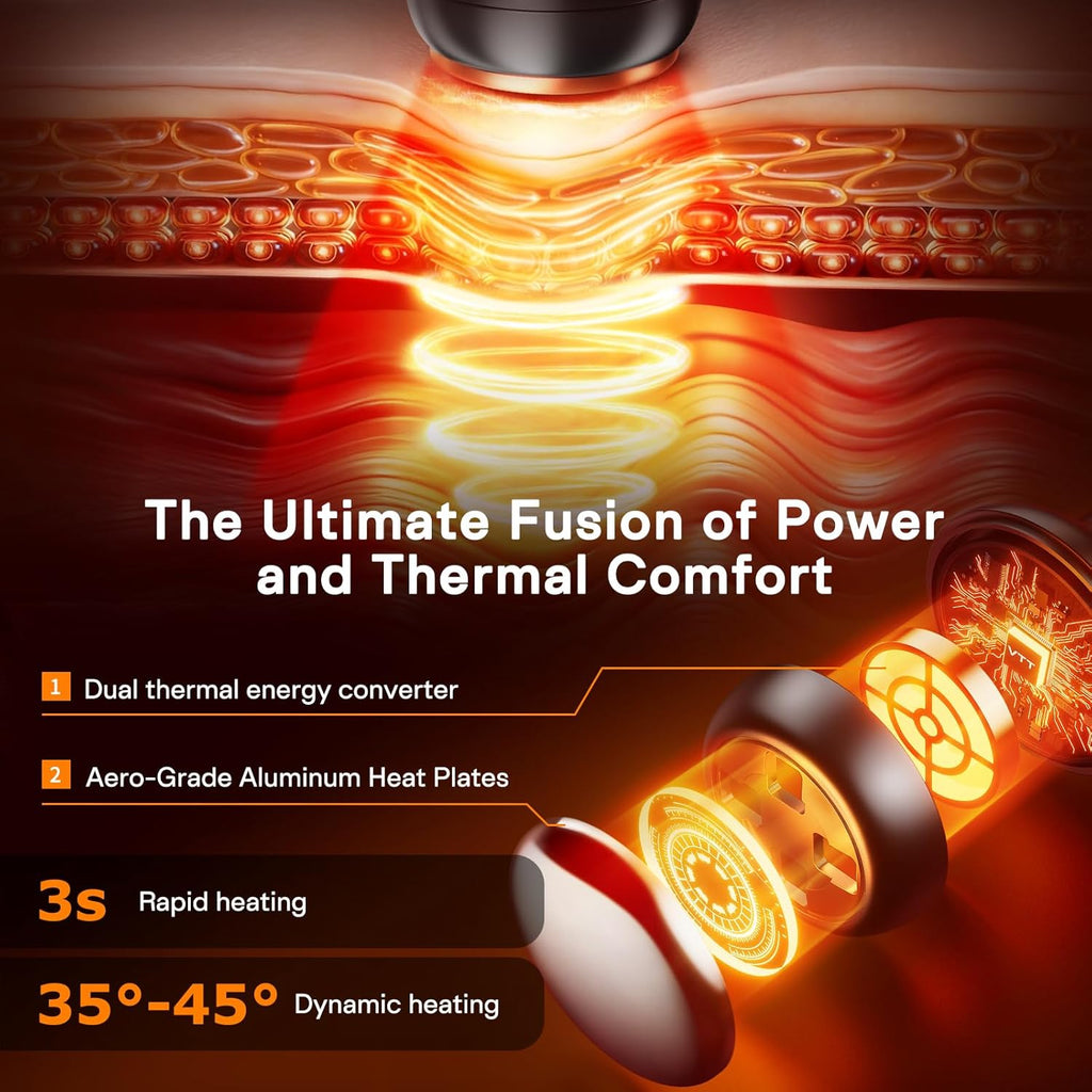 VTT 10 Head Massage Gun with Heat, Large Surface Percussion Massage...