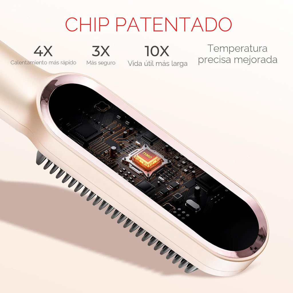 TYMO - Cepillo alisador para pelo con anillo, plancha alisadora de...