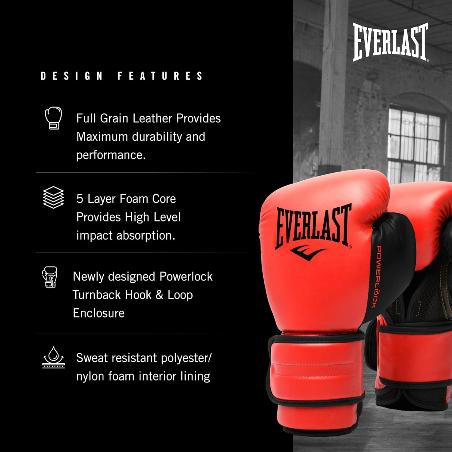 Everlast Powerlock 2 Guantes de Boxeo con Cierre de Velcro | Guante...