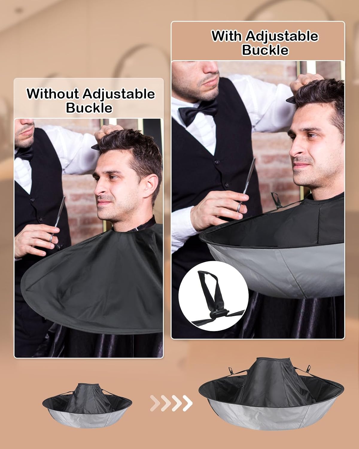 Capa de corte de pelo Lictin Negra - Capa de corte de pelo con para...