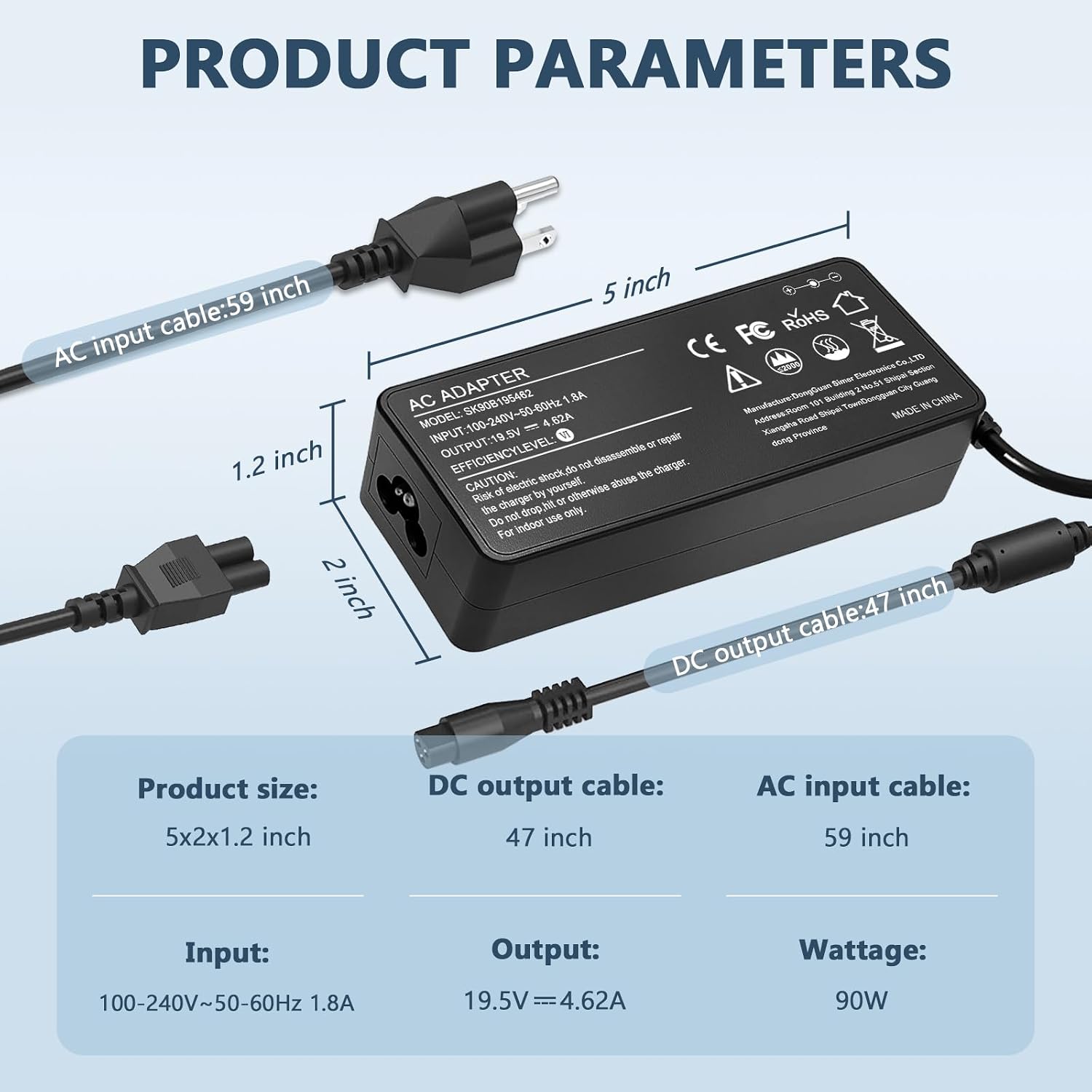 ELECBRAIN 90W Cargador de portátil adaptador AC universal compatibl...