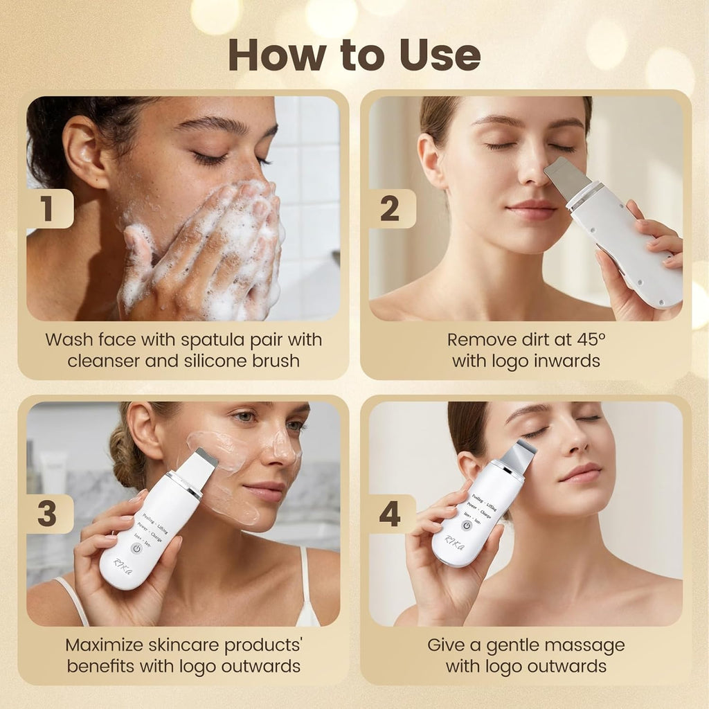 Rika Herramientas para el cuidado de la piel, espátula facial imper...